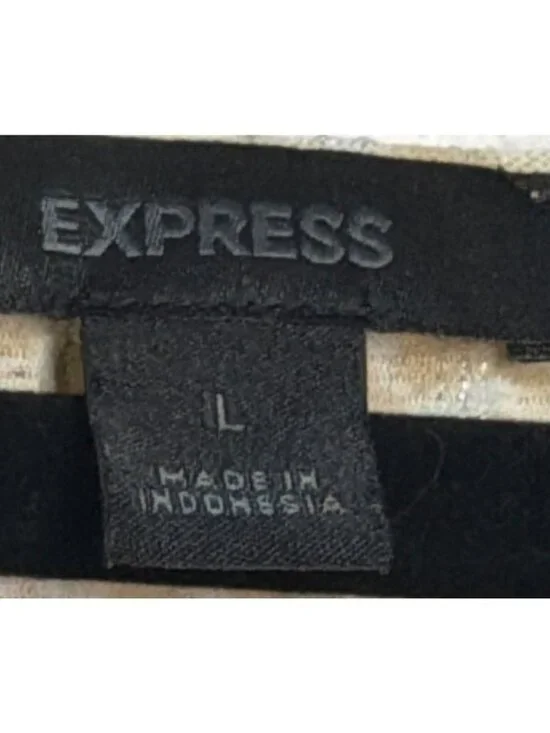 Vintage Y2K Express Wrap Top Womens Size L Glittery Pattern Short Flutter Sleeve - Picture 2 of 4